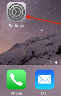 Settings on
iPhone